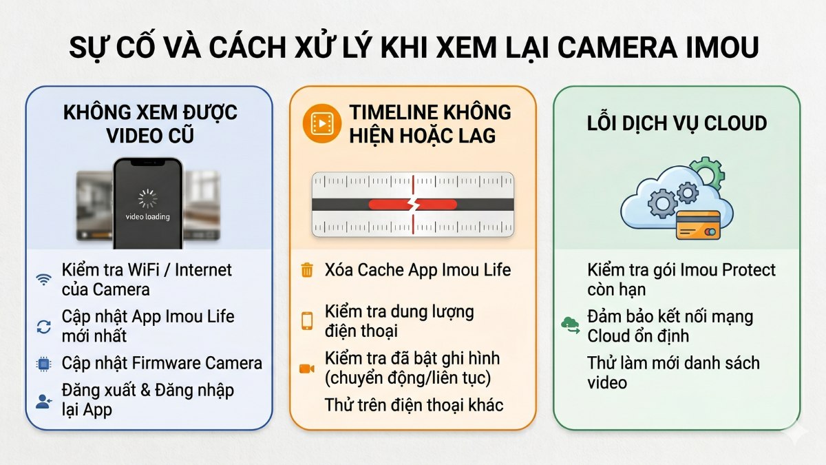 Cách khắc phục lỗi thường gặp khi xem lại video camera Imou