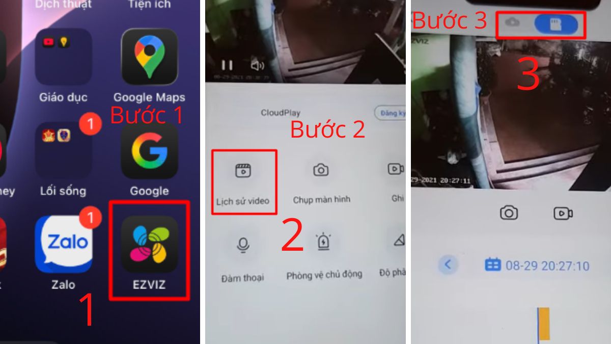 Cách xem lại lịch sử camera Ezviz trên điện thoại - bước 1
