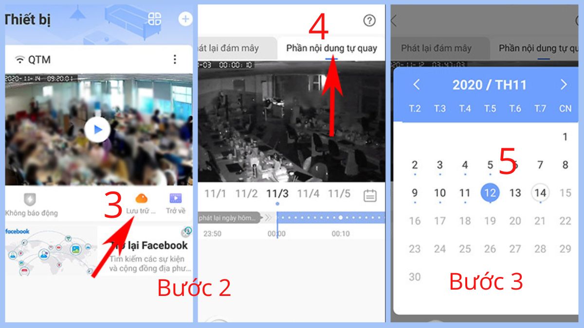 Cách xem lại lịch sử camera Yoosee - bước 2,3