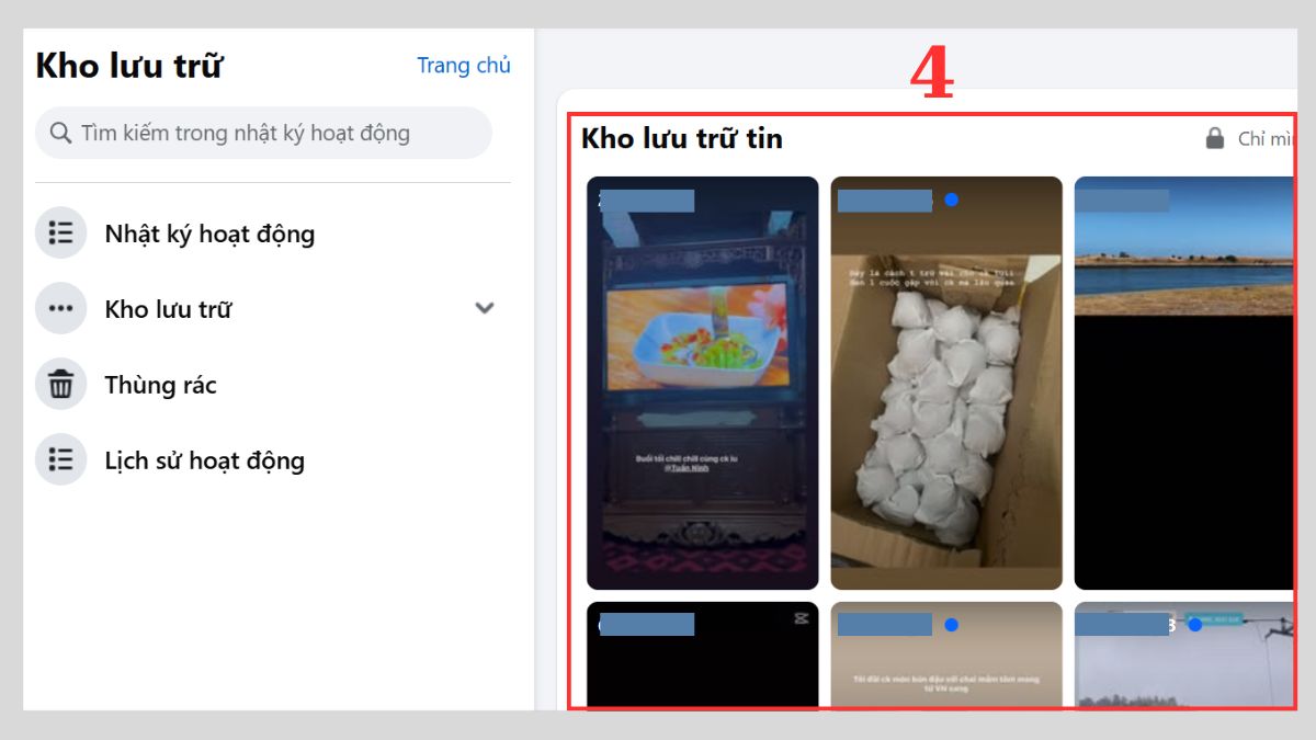 Cách xem lại story cũ trên Facebook bằng máy tính - bước 3