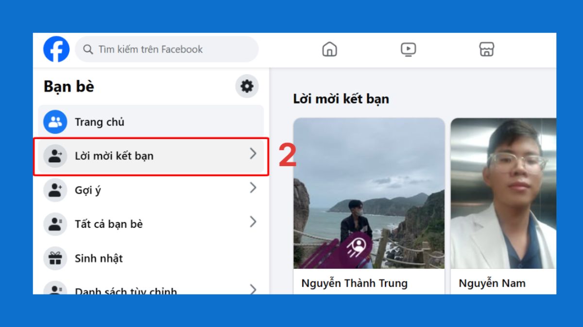 Cách xem lời mời kết bạn đã gửi trên Facebook bằng máy tính - bước 2