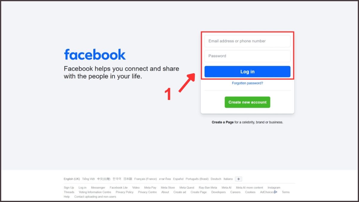 Cách xem trang cá nhân Facebook tư cách người khác trên máy tính - bước 1