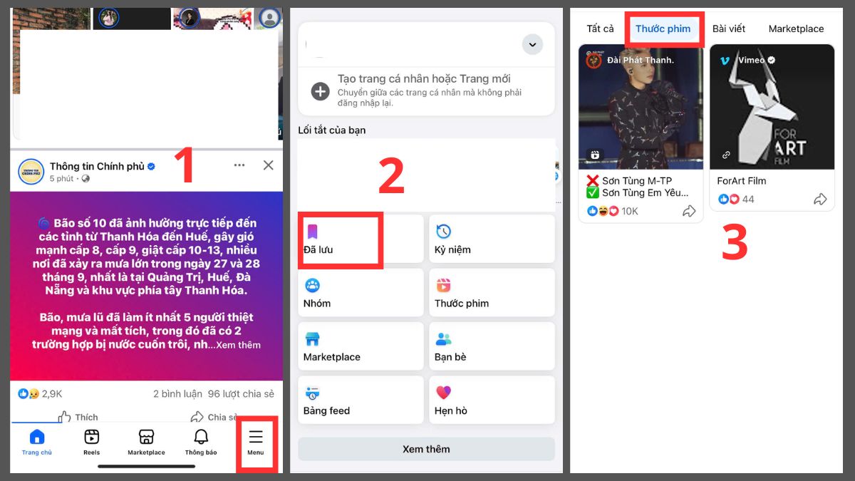 Cách xem video đã lưu trên Facebook trên điện thoại