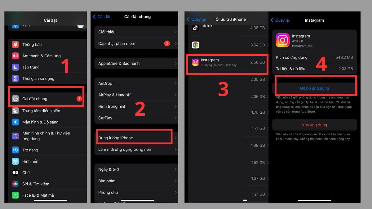 Xóa bộ nhớ đệm Instagram bằng cách gỡ và cài lại ứng dụng