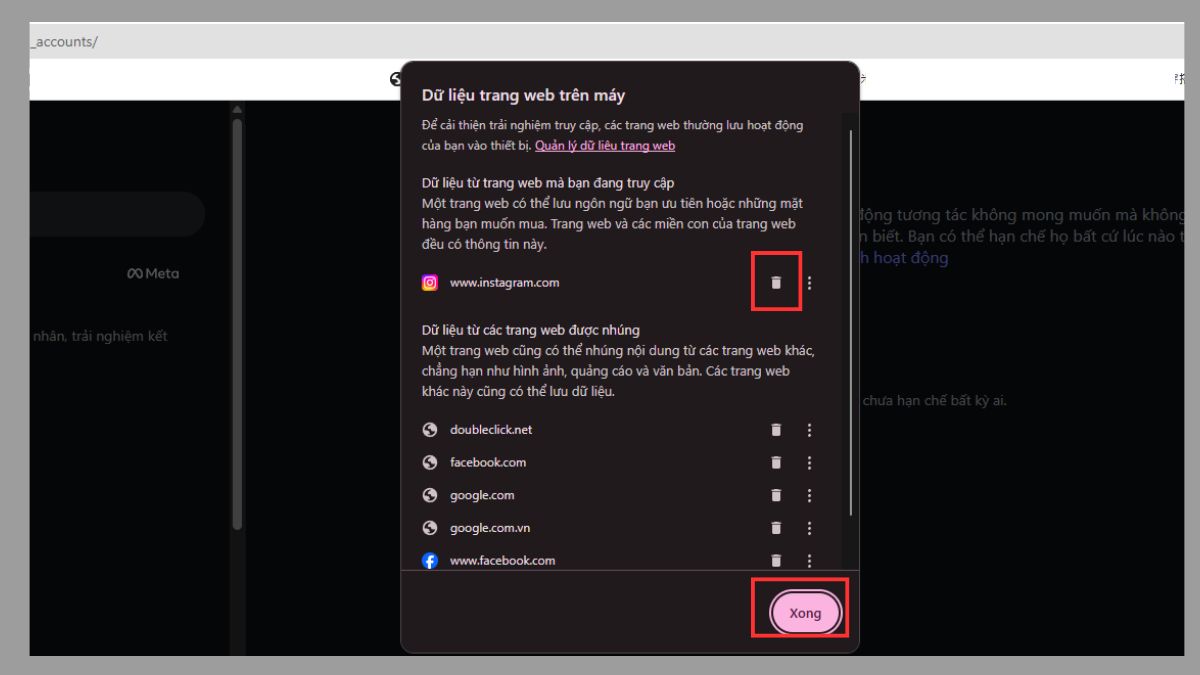 Xóa bộ nhớ cache Instagram trên máy tính - bước 4