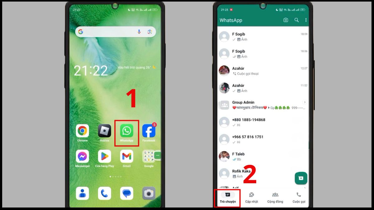 Cách xóa liên hệ trên WhatsApp trên Android - bước 1