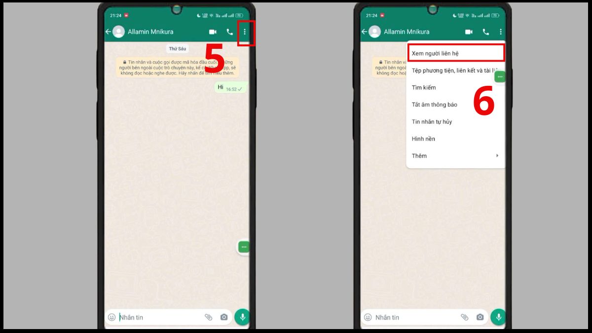 Cách xóa liên hệ trên WhatsApp trên Android - bước 3