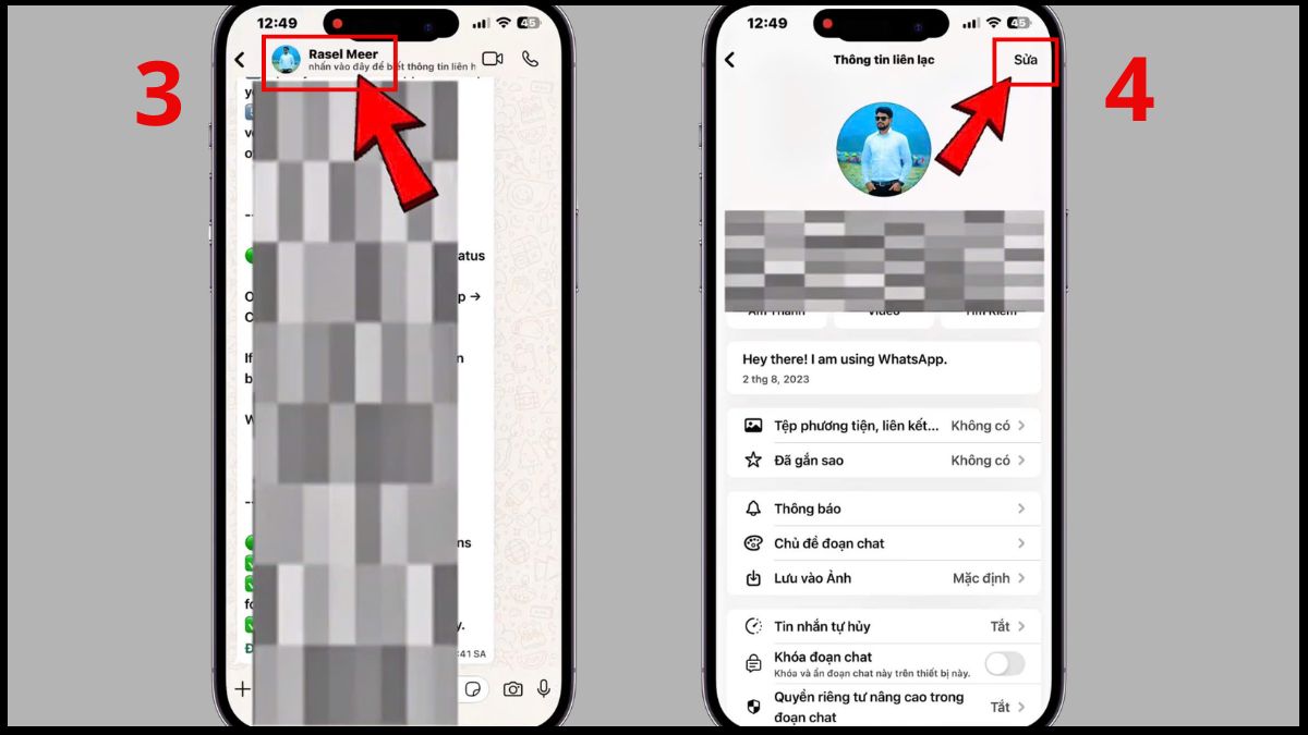 Cách xóa liên hệ trên WhatsApp trên iOS - bước 2