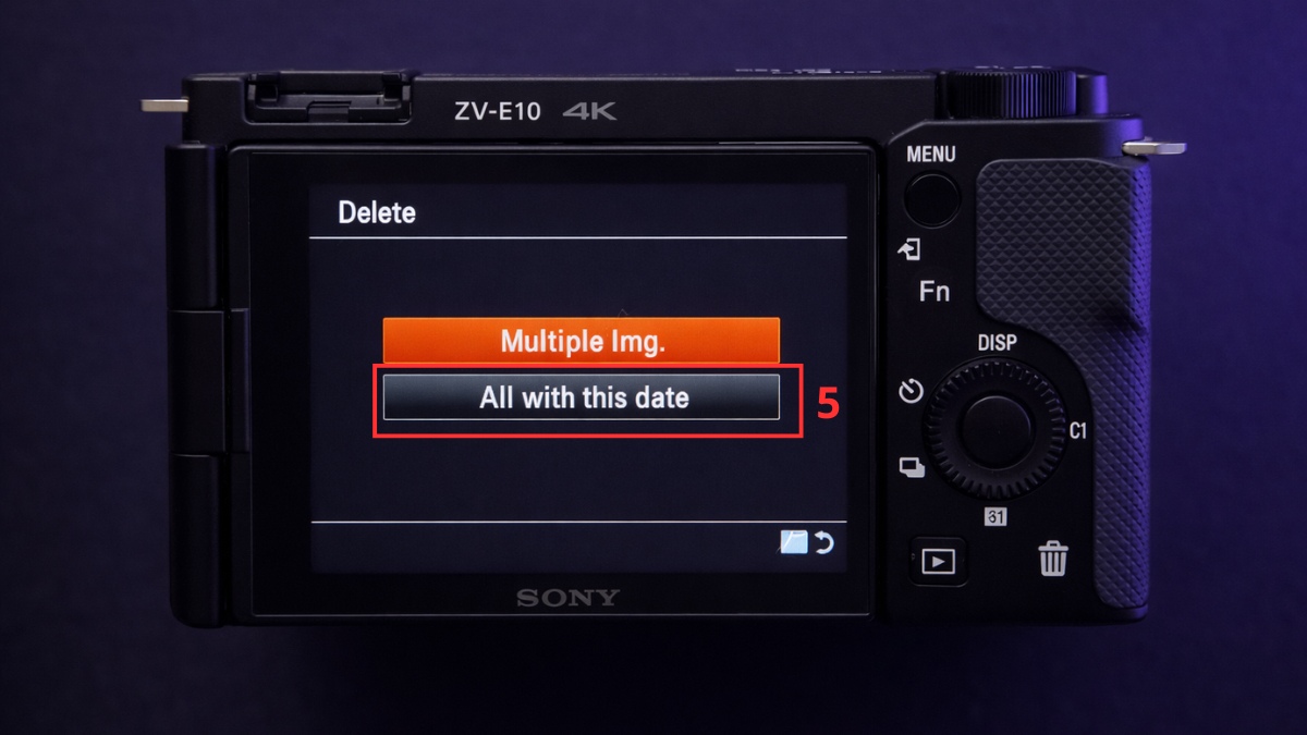 Xóa nhiều ảnh trên máy sony theo ngày hay theo folder - bước 2