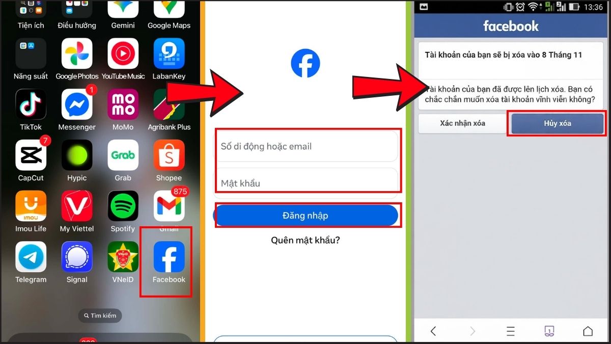 Cách hủy lệnh xóa tài khoản Facebook vĩnh viễn