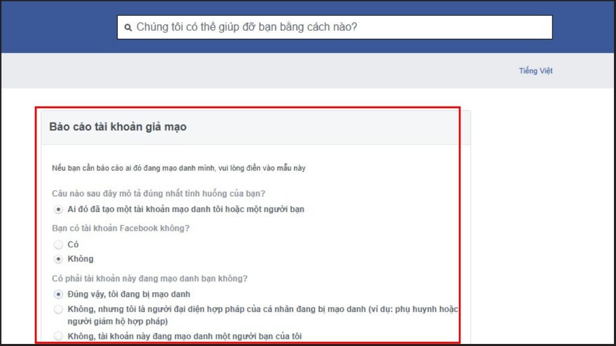 Cách xóa tài khoản Facebook khi bị hack hoặc không cần mật khẩu - bước 2