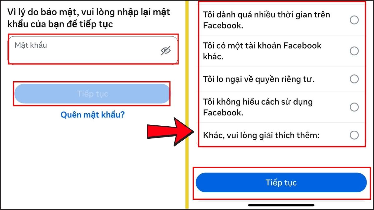 Khóa tài khoản Facebook tạm thời trên điện thoại - bước 4