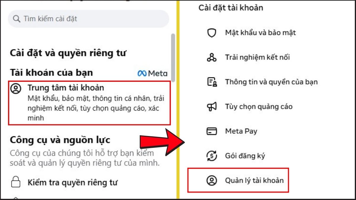 Khóa tài khoản Facebook tạm thời trên máy tính - bước 2