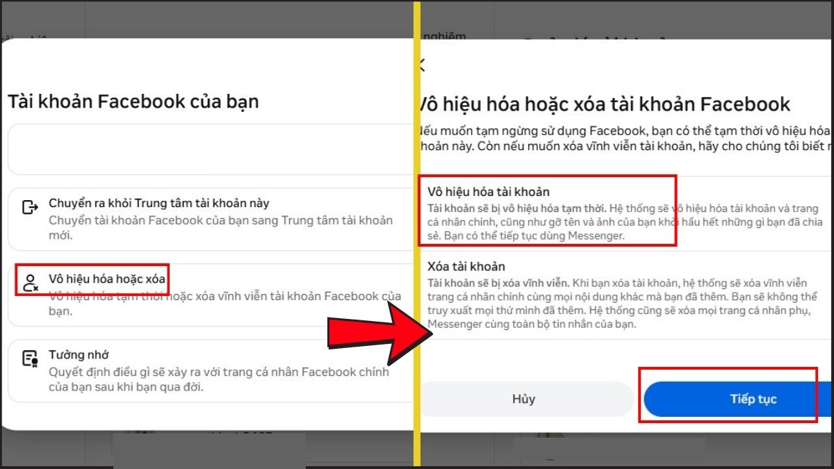 Khóa tài khoản Facebook tạm thời trên máy tính - bước 4