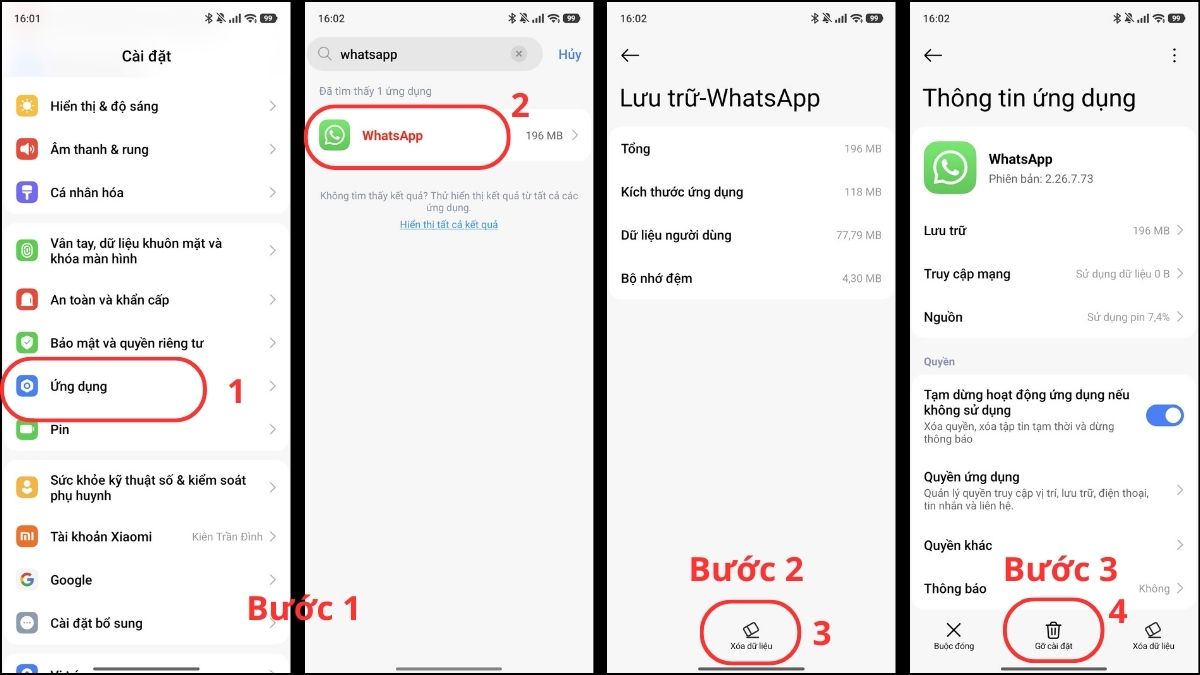 Hướng dẫn cách xóa hoàn toàn dữ liệu WhatsApp trên android