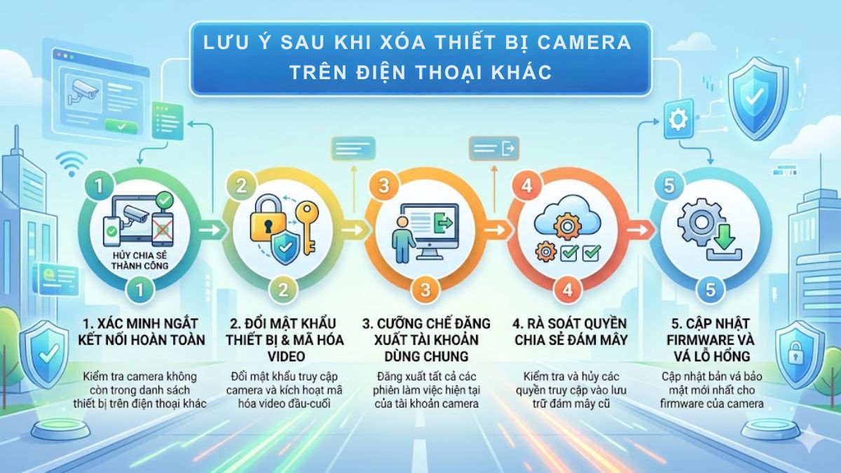 Những lưu ý quan trọng sau khi xóa thiết bị camera trên một điện thoại khác