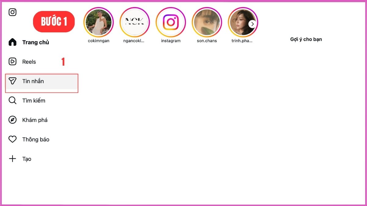 Xóa toàn bộ tin nhắn Instagram trên máy tính - bước 1