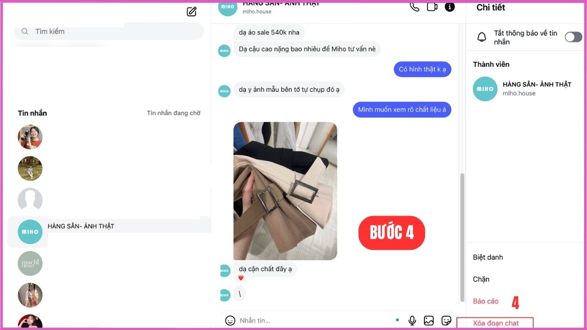 Xóa toàn bộ tin nhắn Instagram trên máy tính - bước 4