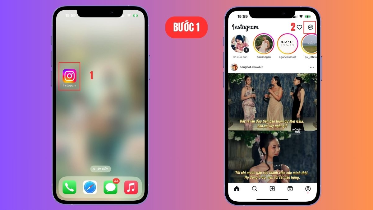 Xóa từng tin nhắn Instagram từ phía bạn trên điện thoại - bước 1