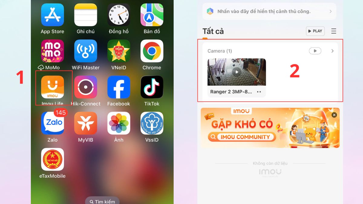 cách xóa video trên camera imou mở danh sách lưu vide - bước 1