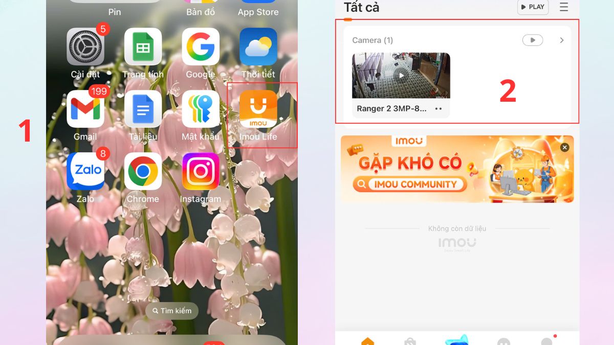 Cách xóa toàn bộ video lưu trữ trong ứng dụng imou life - bước 1