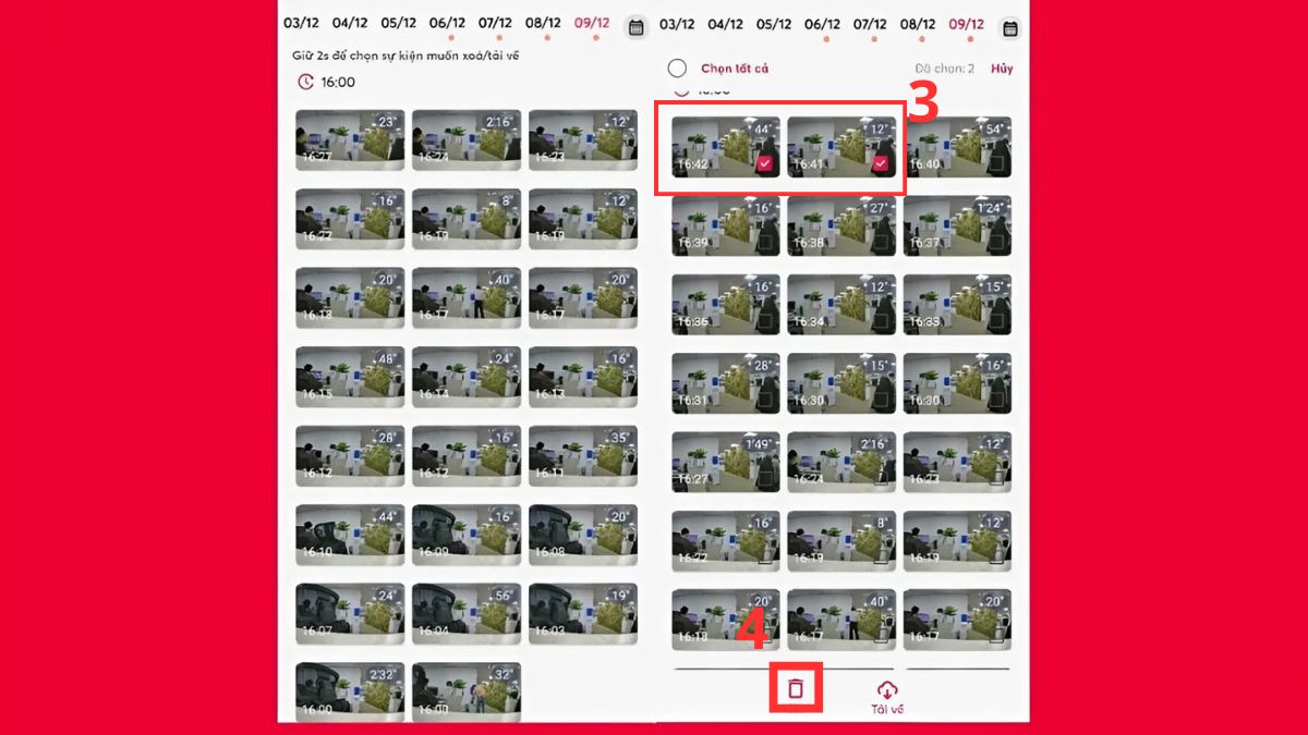 Cách xoá video trên từng dòng camera Viettel - bước 2