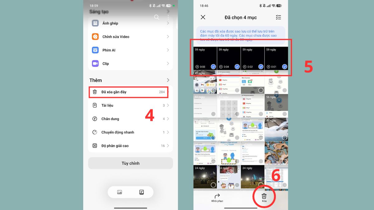 Cách xoá video trên từng dòng camera trên điện thoại - bước 3