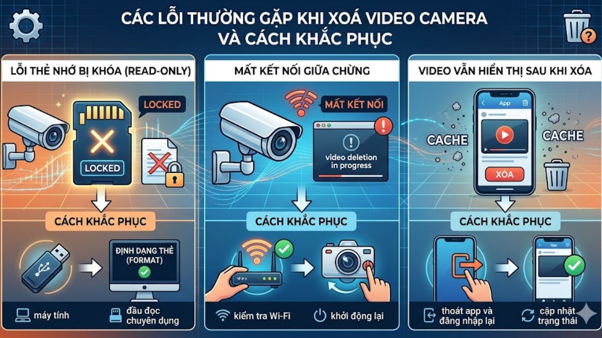 Lỗi thường gặp khi xoá video camera và cách khắc phục