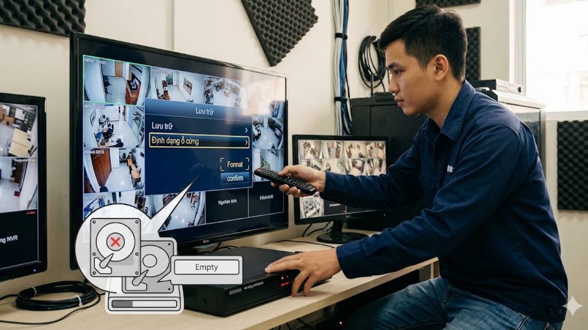 Tổng hợp các cách xoá video camera giám sát - xóa video trực tiếp trên đầu ghi hình
