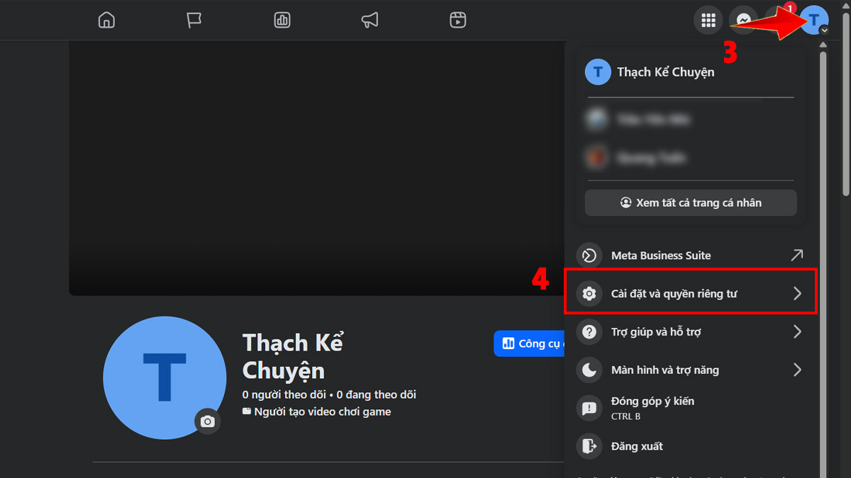 Hướng dẫn cách xóa WhatsApp trên Facebook qua cài đặt trang - bước 2