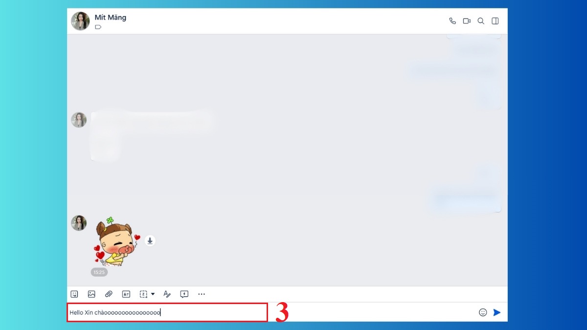 Xuống dòng trong Zalo trên máy tính Mac - bước 3