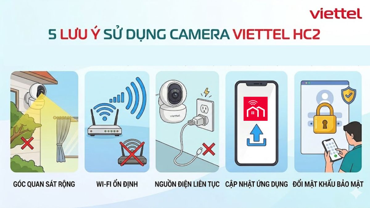 Một số lưu ý khi sử dụng camera Viettel HC2