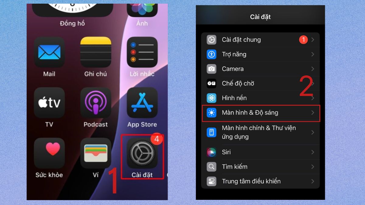 Cách thu phóng màn hình iPhone để tăng kích thước icon - bước 1