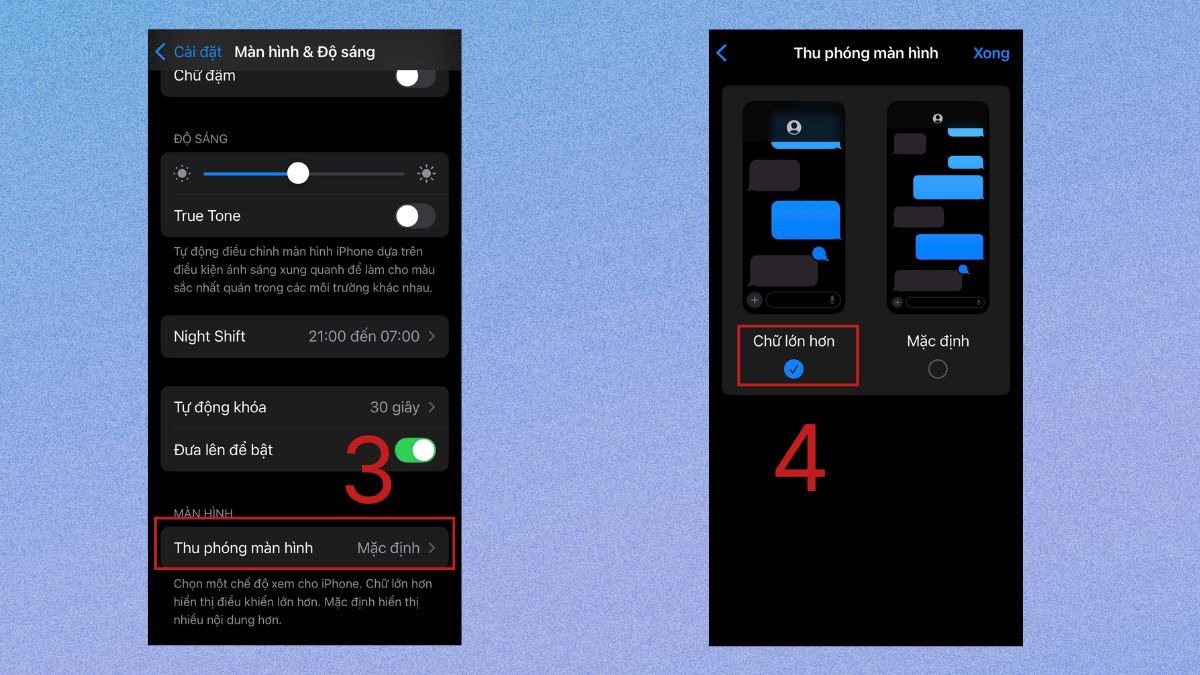 Cách thu phóng màn hình iPhone để tăng kích thước icon - bước 2