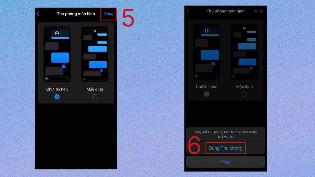 Cách thu phóng màn hình iPhone để tăng kích thước icon - bước 3