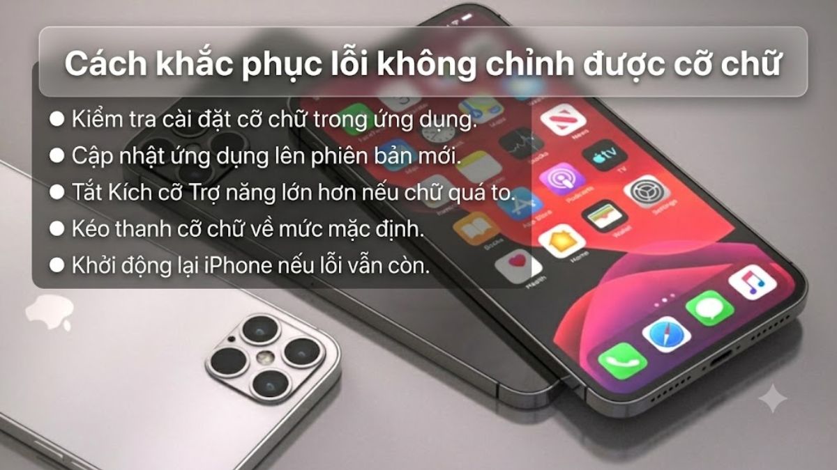 Cách khắc phục lỗi không điều chỉnh được cỡ chữ trên iPhone