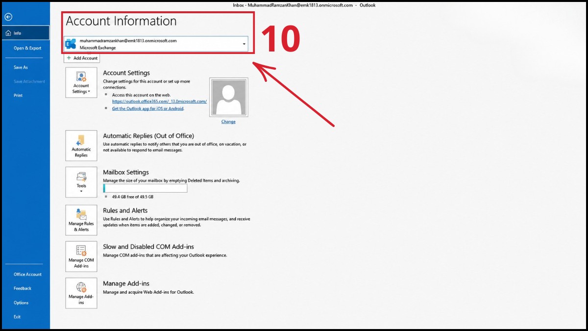 Cách cài đặt mail Outlook tự động (Exchange, Microsoft 365) - bước 5