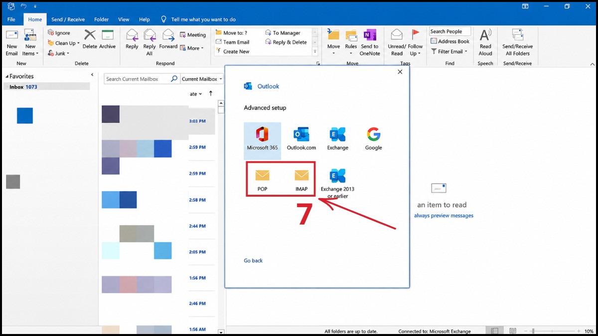 Cách cài đặt mail Outlook thủ công qua POP3/IMAP - bước 3