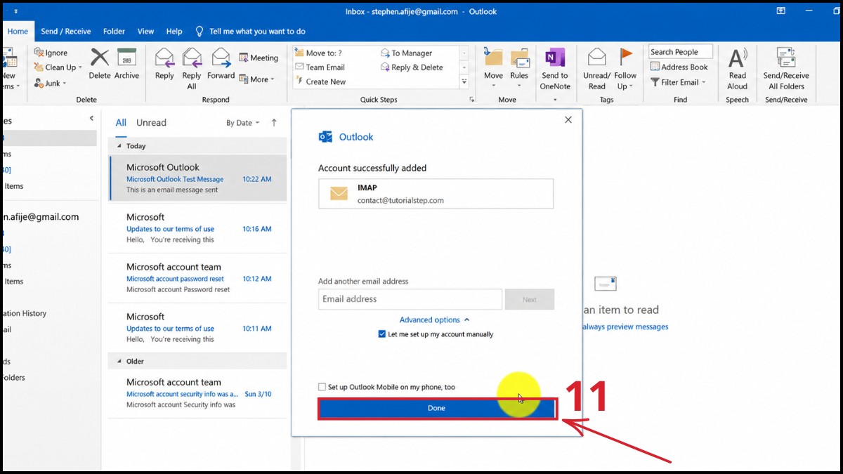 Cách cài đặt mail Outlook thủ công qua POP3/IMAP - bước 5