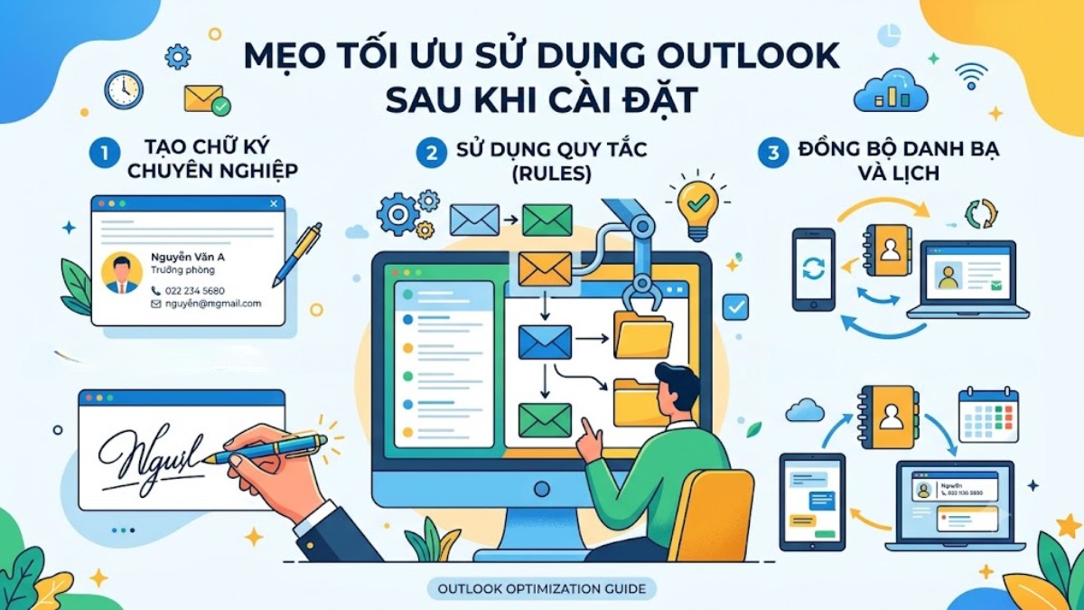 Mẹo tối ưu sử dụng Outlook sau khi cài đặt