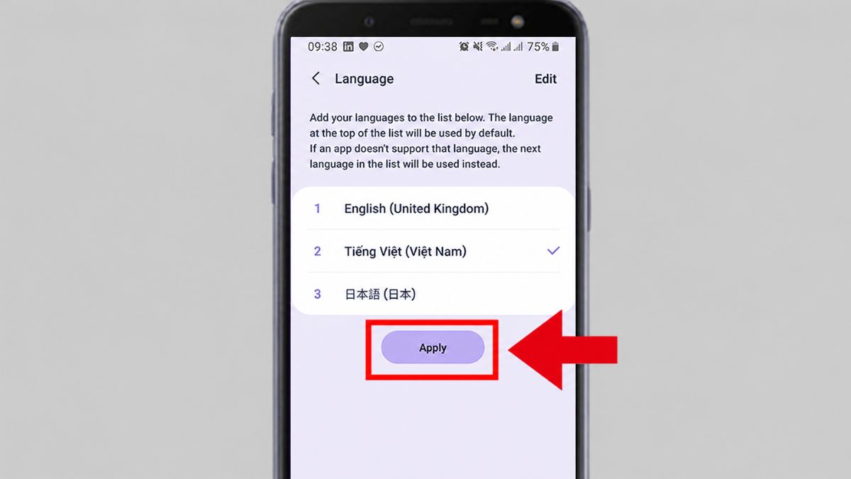 Cách cài tiếng Việt cho Samsung Galaxy - bước 4