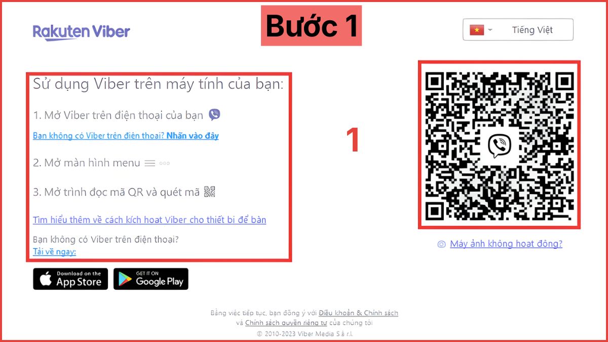 Cách đăng nhập Viber - bước 1