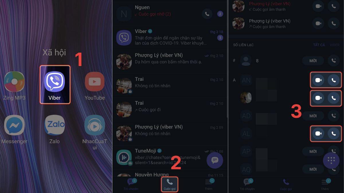Cách thực hiện cuộc gọi Viber