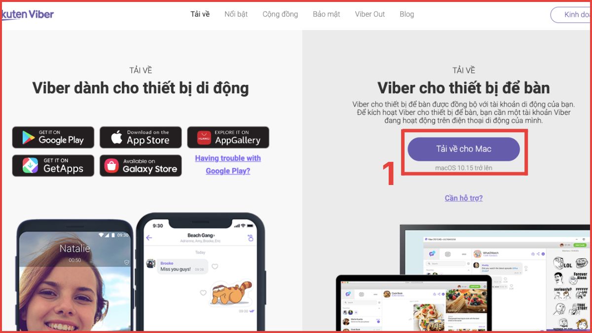 Tải và cài đặt Viber trên MacOS - bước 1