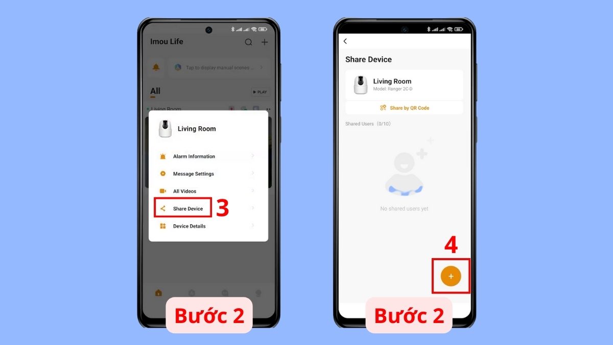 Cách chia sẻ camera Imou bằng mail hoặc số điện thoại - bước 2