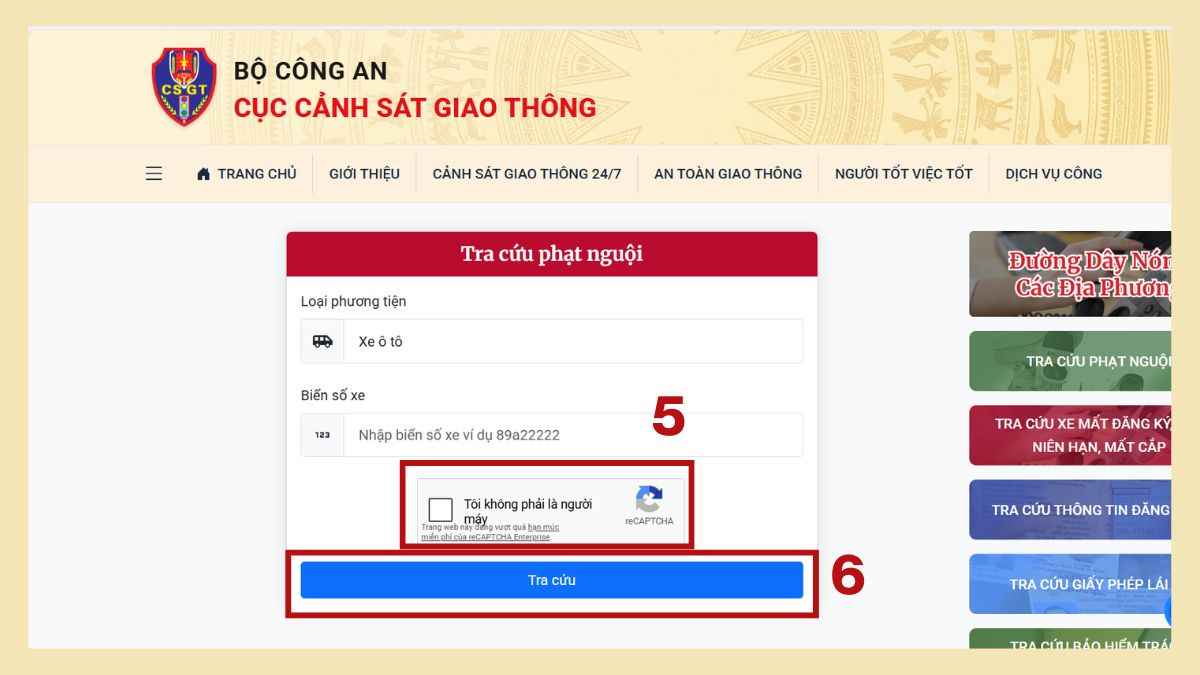 Cách tra cứu camera phạt nguội bắn tốc độ theo tuyến đường - qua cổng thông tin cục cảnh sát giao thông - bước 4