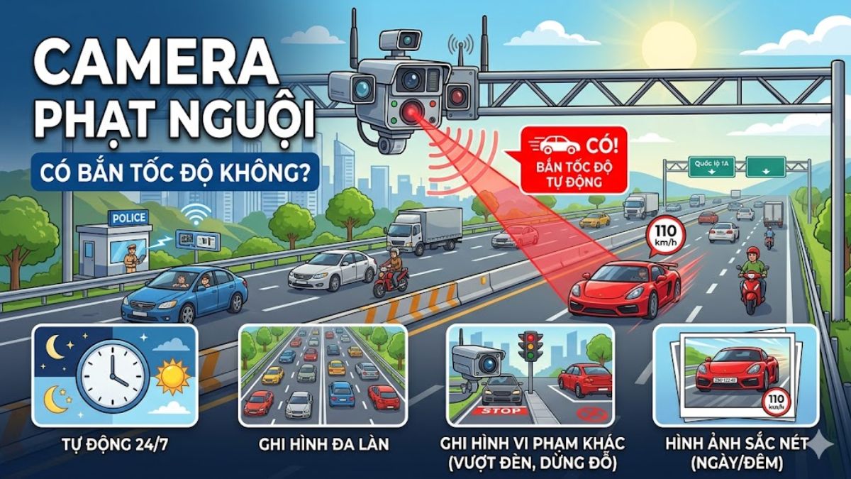 Camera phạt nguội có bắn tốc độ không?