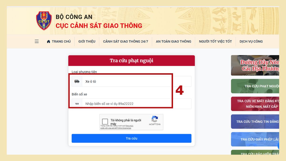 Cách tra cứu camera phạt nguội bắn tốc độ theo tuyến đường - qua cổng thông tin cục cảnh sát giao thông - bước 3