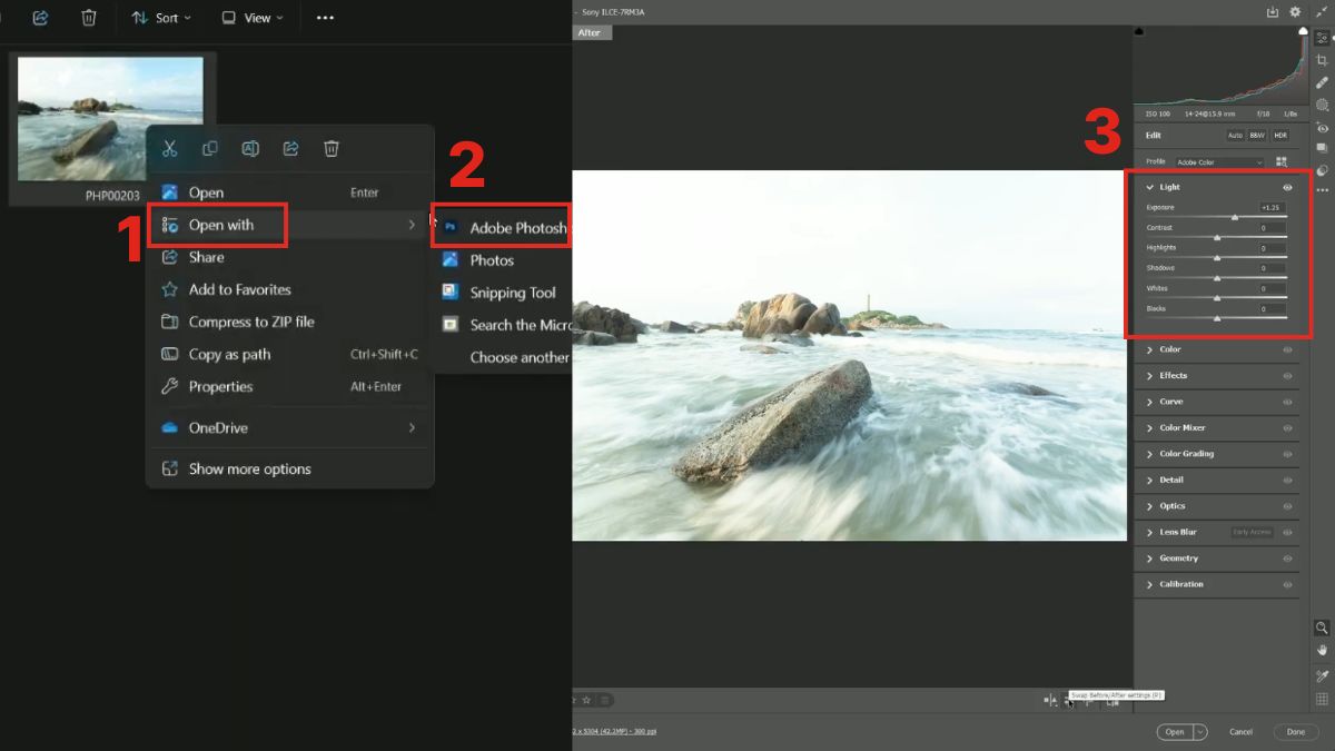 Hướng dẫn sử dụng Camera RAW cơ bản đến nâng cao - bước 1