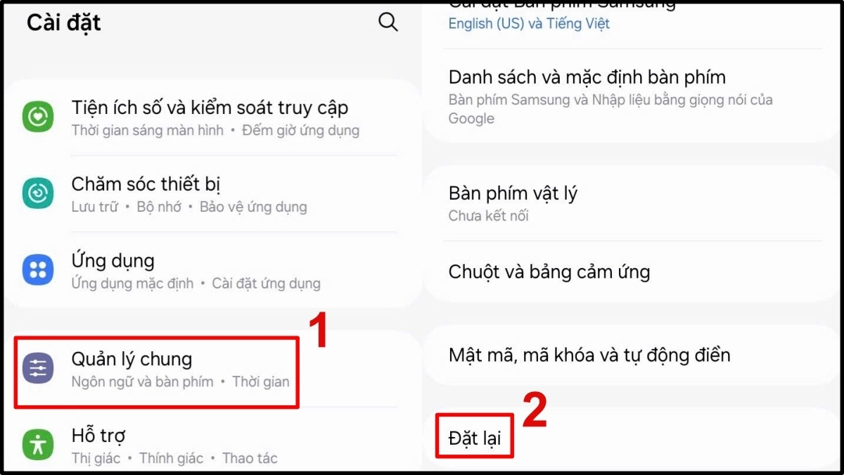camera trước bị mờ khôi phục cài đặt gốc của điện thoại android - bước 1,2